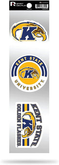 Kent State University Golden Flashes Retro Decal Sticker Sheet 3-Piece