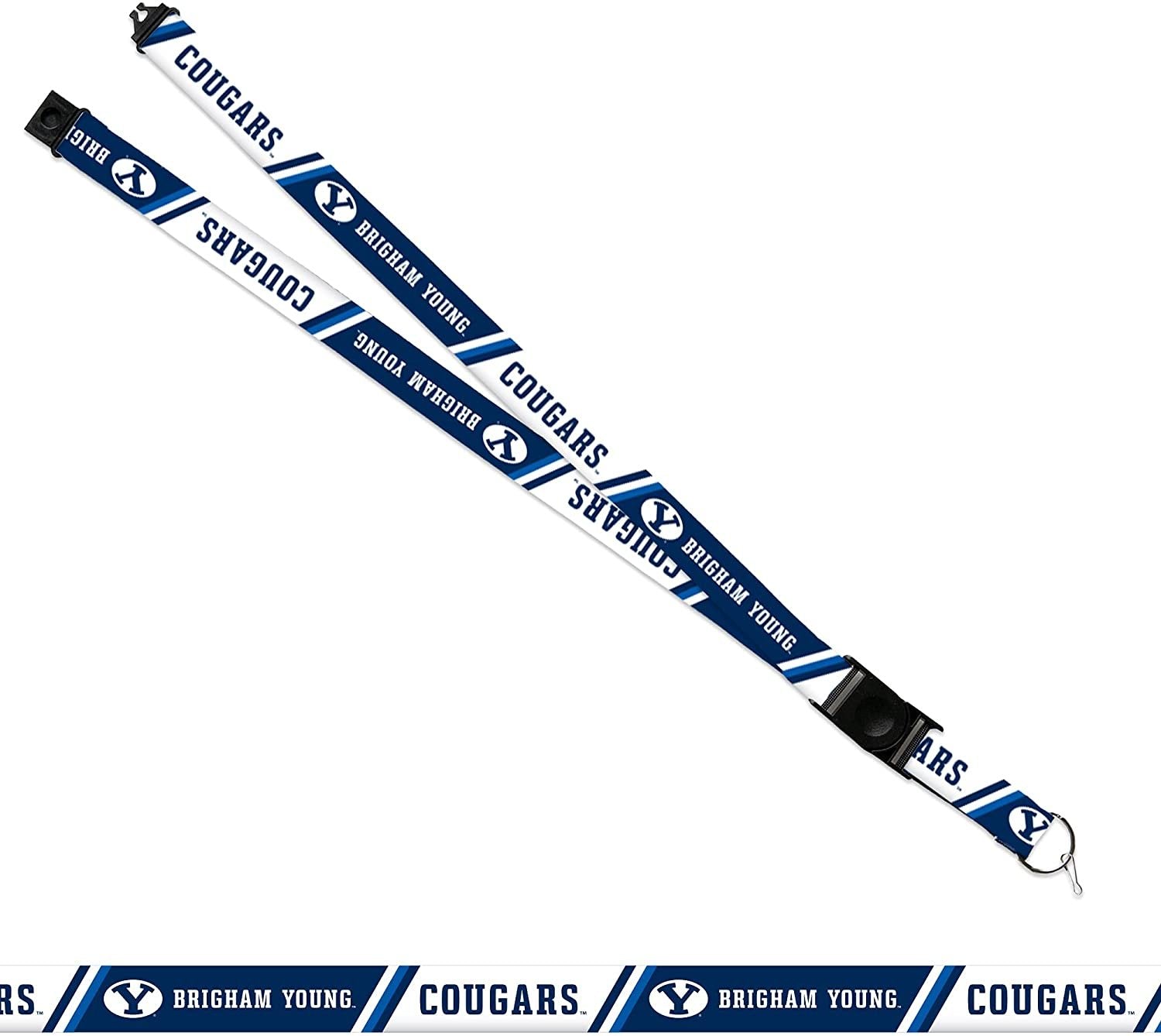 Brigham Young University Cougars BYU Wolfpack Lanyard Keychain Double Sided 18 Inch Button Clip Safety Breakaway