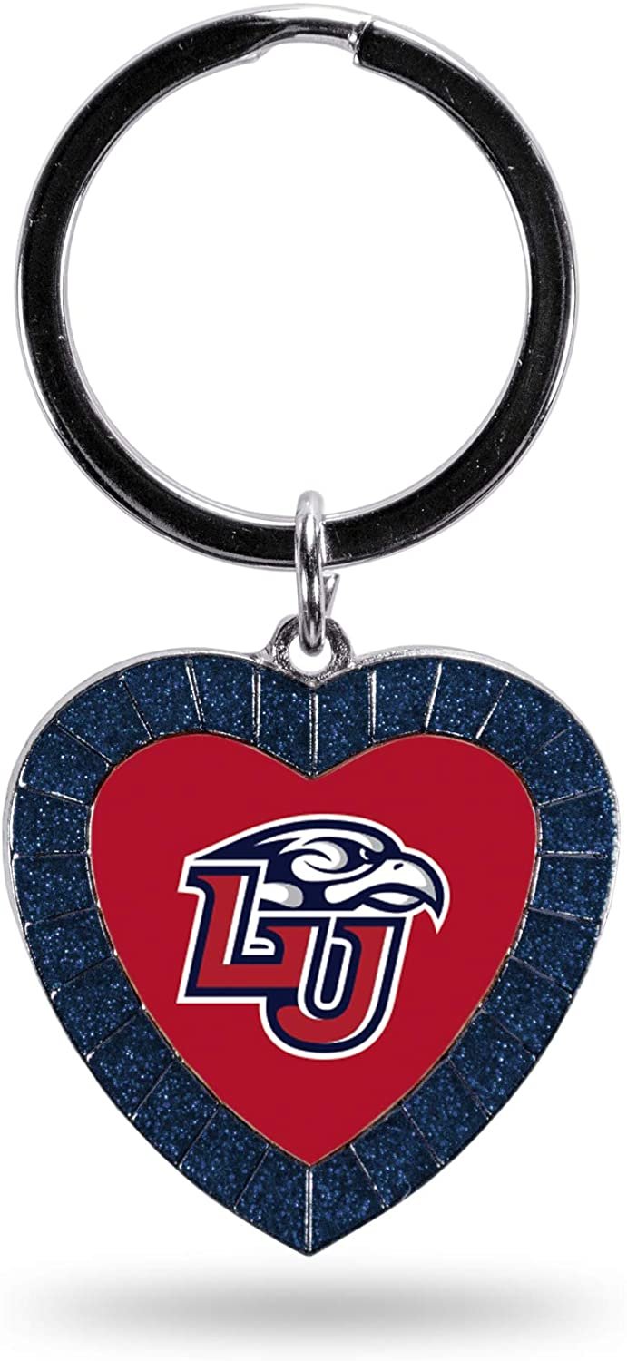 NCAA Liberty Flames NCAA Rhinestone Heart Colored Keychain, Navy, 3-inches in length
