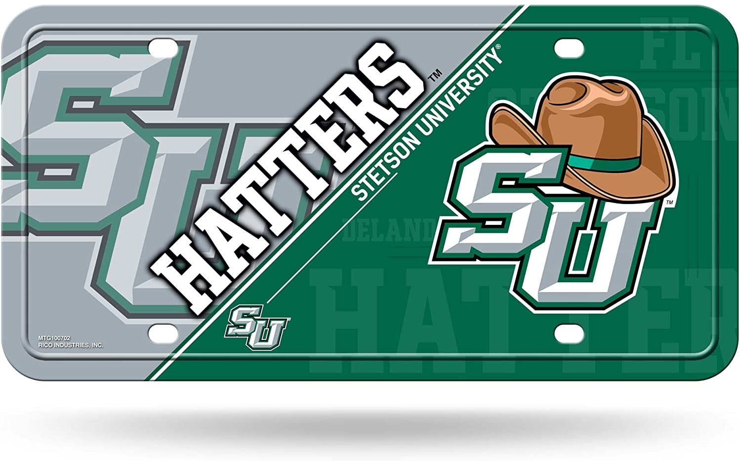 Stetson University Hatters Metal Auto Tag License Plate, Split Design, 6x12 Inch