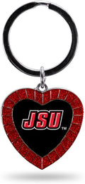 NCAA Jacksonville State Gamecocks NCAA Rhinestone Heart Colored Keychain, Red, 3-inches in length