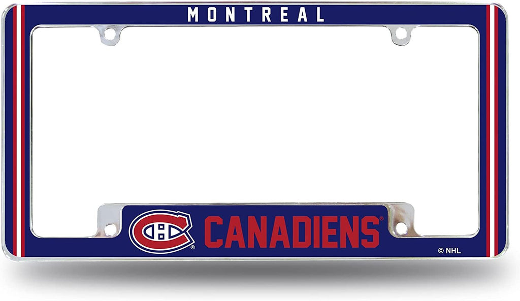 Montreal Canadiens Metal License Plate Frame Chrome Tag Cover Alternate Design 6x12 Inch