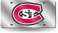 St Cloud State University Huskies Premium Laser Cut Tag License Plate, Mirrored Acrylic Inlaid, 6x12 Inch