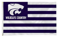 Kansas State University Wildcats Premium 3x5 Feet Flag Banner, Stripes Design, Metal Grommets, Outdoor Use, Single Sided