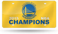 Golden State Warriors 2015 Champions Premium Laser Cut Tag License Plate, Mirrored Acrylic Inlaid, 6x12 Inch