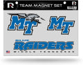 Middle Tennessee State University Blue Raiders Die Cut Team Magnet Set Sheet