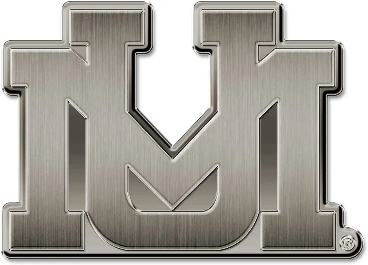 University of Montana Grizzlies Solid Metal Auto Emblem Antique Nickel for Car/Truck/SUV