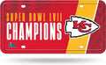 Kansas City Chiefs Metal Auto Tag License Plate, 2023 Super Bowl LVII Champions, 12x6 Inch