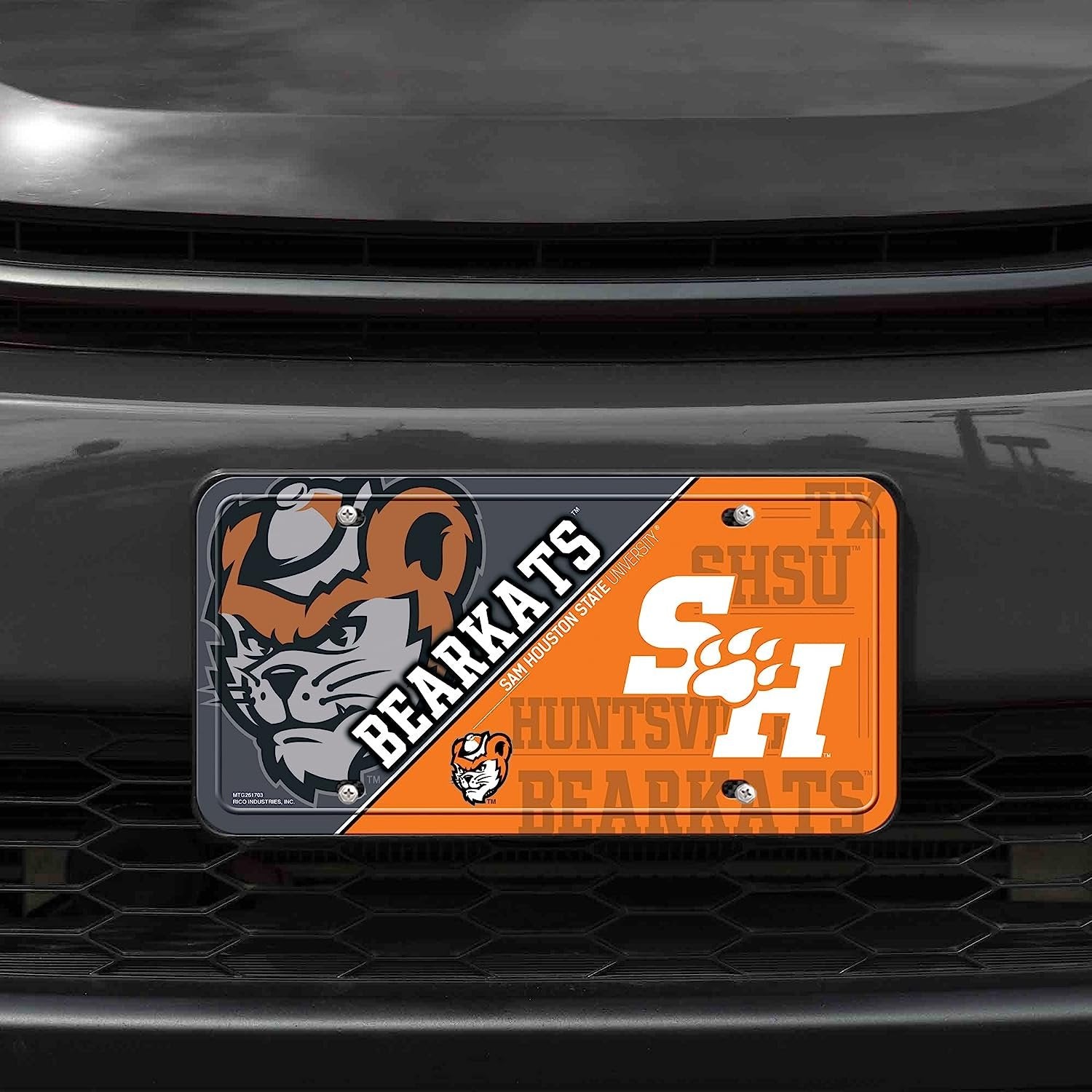 Sam Houston State University Bearkats Metal Tag Auto License Plate Split Design 6x12 Inch