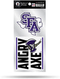 Stephen F. Austin University Lumberjacks SFA 2-Piece Double Up Die Cut Sticker Decal Sheet, 4x8 Inch