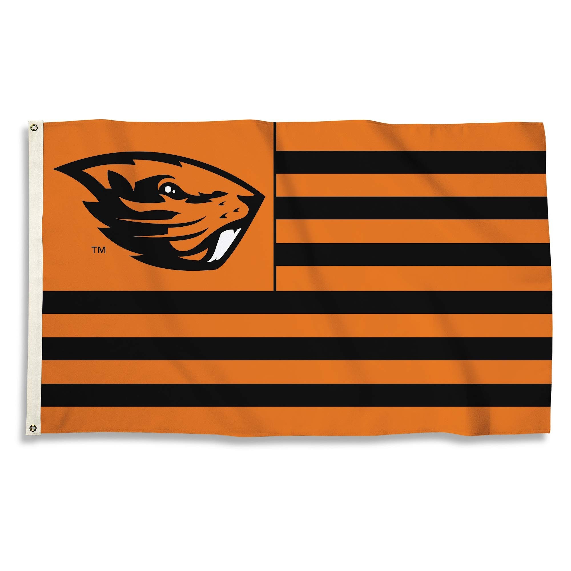 Oregon State University Beavers Premium 3x5 Feet Flag Banner, Stripes Design, Metal Grommets, Outdoor Use, Single Sided