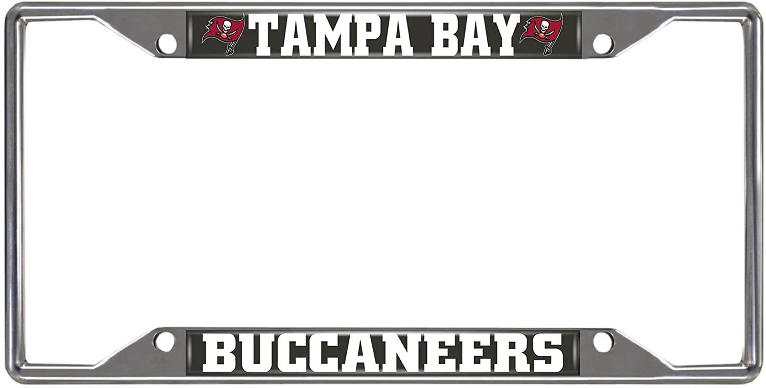 Tampa Bay Buccaneers Metal License Plate Frame Chrome Tag Cover 6x12 Inch