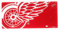 Detroit Red Wings Premium Laser Tag License Plate Mirrored Acrylic Inlaid 6x12 Inch Mega Logo Design