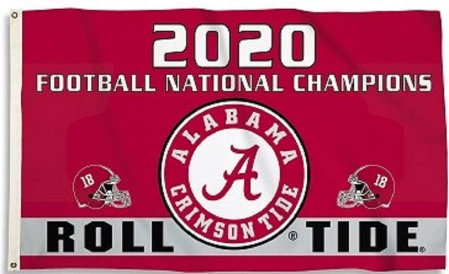 University of Alabama Crimson Tide 2020 Champions Premium 3x5 Feet Flag Banner, Metal Grommets, Outdoor Use, Single Sided