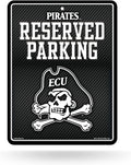 East Carolina University Pirates ECU Metal Parking Novelty Wall Sign 8.5 x 11 Inch Carbon Fiber Design
