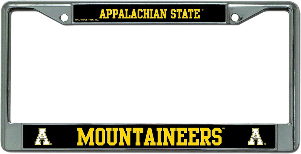 Appalachian State University Mountaineers Chrome Metal License Plate Frame Tag Cover, 12x6 Inches