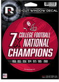 Oklahoma Sooners 5" Decal Sticker 7X Time Champions Flat Vinyl Auto Emblem College Football University of