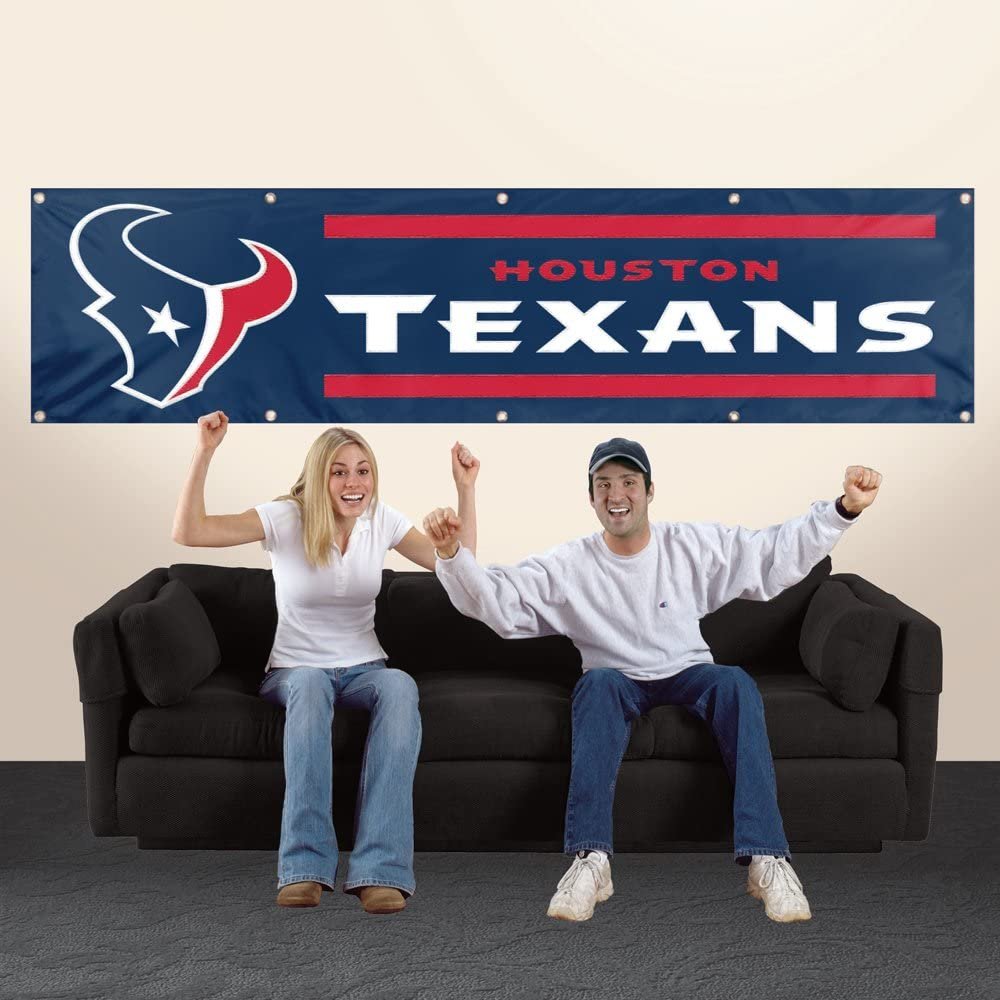 Houston Texans Huge 8x2 Feet Premium Emboridered Banner Flag Metal Grommets