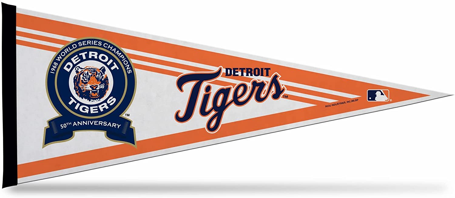 Detroit Tigers 1968 World Series Championship 12x30 Inch Soft Felt Pennant 50th Anniversary