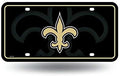 New Orleans Saints Metal Auto Tag License Plate, Fleur De Lis Design, 6x12 Inch