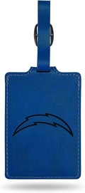 Los Angeles Chargers Luggage Bag Tag Laser Engraved Ultra Suede Includes ID Card