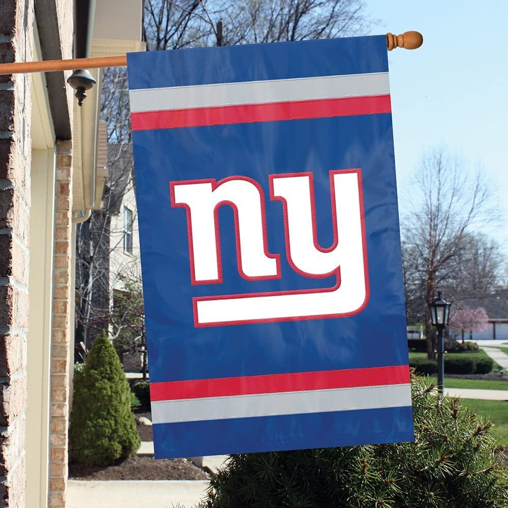 New York Giants Double Sided Banner Flag Embroidered Applique 44x28 Inch