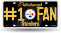 Pittsburgh Steelers Metal Auto Tag License Plate, #1 Fan Design, 12x6 Inch
