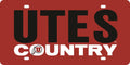 University of Utah Utes Premium Laser Cut Tag License Plate, Country Design, Mirrored Acrylic Inlaid, 12x6 Inch