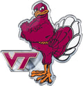 Virginia Tech University Hokies Premium Aluminum Metal Raised Auto Emblem, Alternate Logo, Color Embossed, Full Adhesive Backing