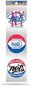 Brooklyn Nets Triple Retro Throwback Spirit Decals Flat Vinyl Auto Home Sticker Sheet Basketball