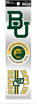 Baylor Bears Triple Retro Throwback Spirit Decals Flat Vinyl Auto Home Sticker Sheet University