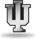 Indiana University Hoosiers Auto Emblem, Silver Chrome Color, Raised Molded Plastic, 3.5 Inch, Adhesive Tape Backing