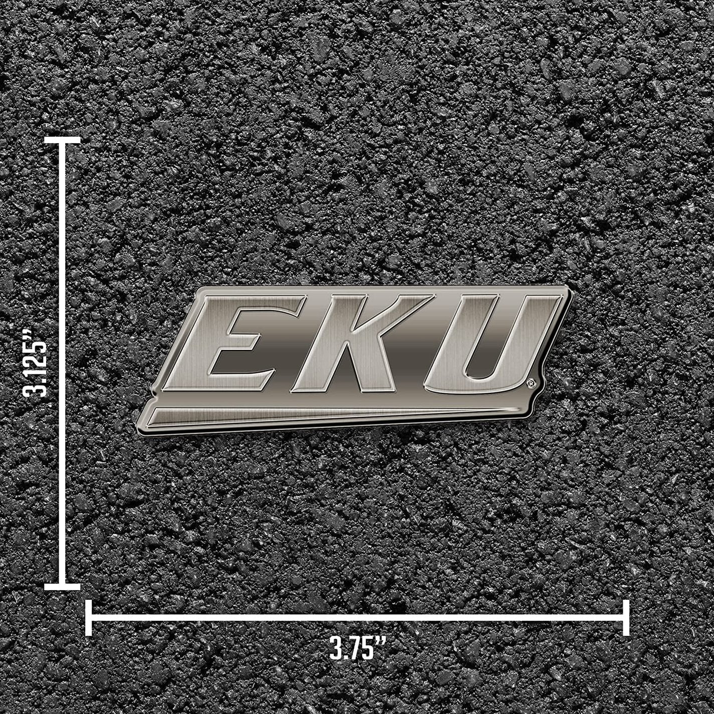 Eastern Kentucky University Colonels Solid Metal Auto Emblem Antique Nickel for Car/Truck/SUV