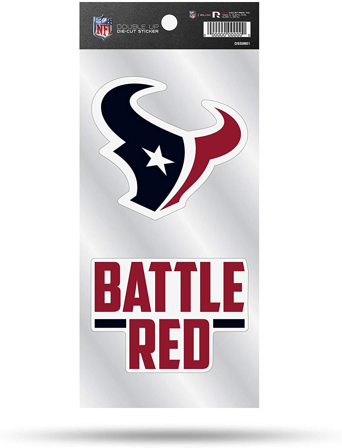 Houston Texans Double Up Die Cut 2-Piece Sticker Sheet