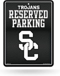 University of Southern California Trojans USC Metal Parking Novelty Wall Sign 8.5 x 11 Inch Carbon Fiber Design