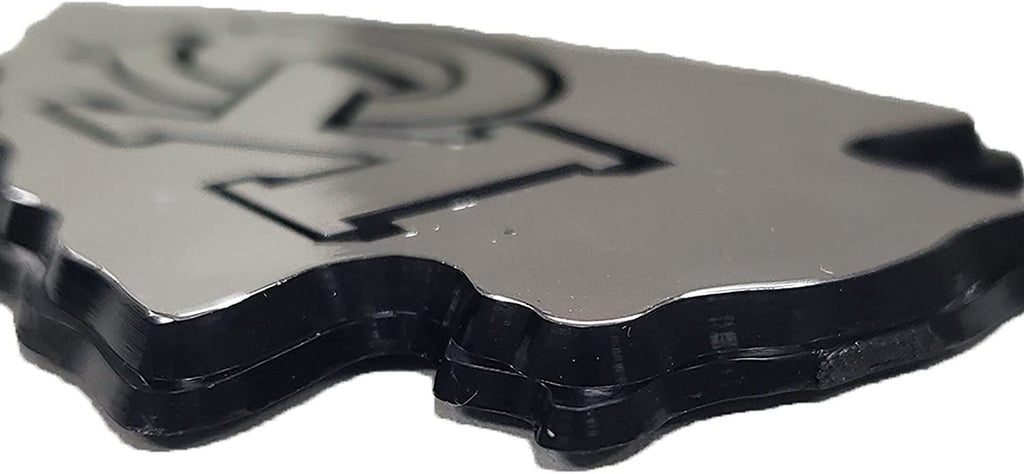 Calgary Flames Auto Emblem, Plastic Molded, Silver Chrome Color, Raised 3D Effect, Adhesive Backing