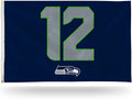 Seattle Seahawks Premium 3x5 Feet Flag Banner, 12th Man Jersey Design, Metal Grommets, Outdoor Indoor, Single Sided