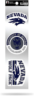 University of Nevada Wolf Pack 3-Piece Retro Spirit Decal Sticker Sheet