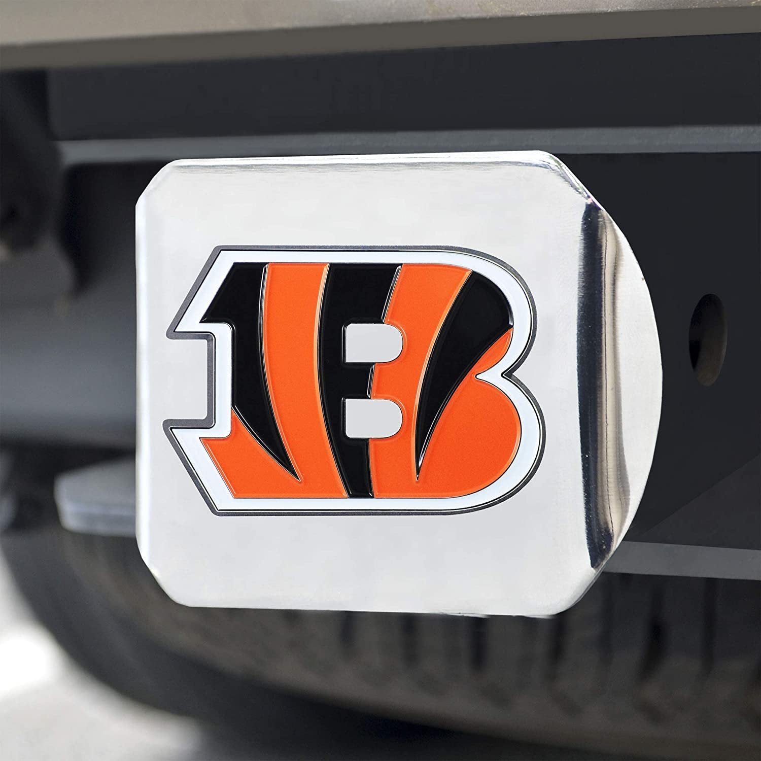Cincinnati Bengals Hitch Cover Solid Metal with Raised Color Metal Emblem 2" Square Type III