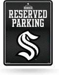 Seattle Kraken Metal Parking Novelty Wall Sign 8.5 x 11 Inch Carbon Fiber Design