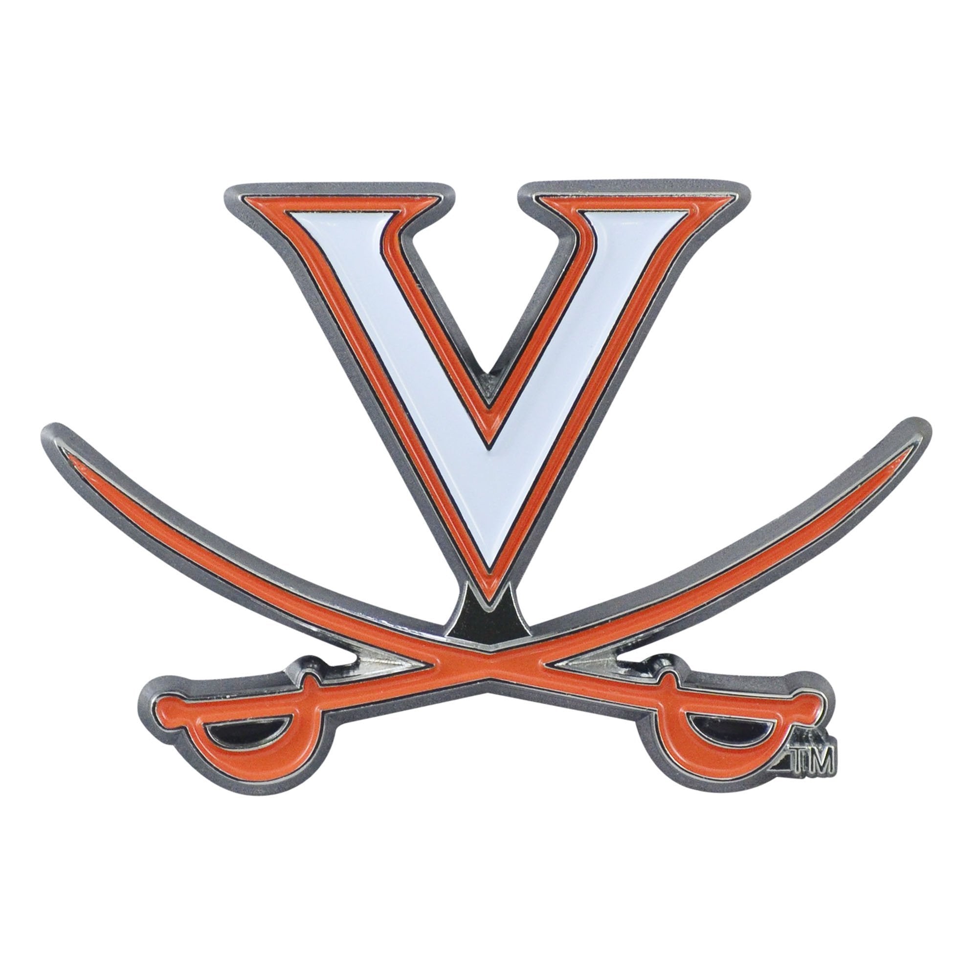 University of Virginia Cavaliers Solid Metal Color Auto Emblem Raised Die Cut