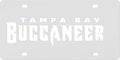 Tampa Bay Buccaneers Premium Laser Cut Tag License Plate, Frost Design, Mirrored Acrylic Inlaid, 6x12 Inch