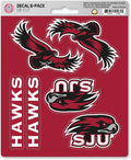 St Joseph University Hawks 6-Piece Decal Sticker Set, 5x6 Inch Sheet, Gift for football fans for any hard surfaces around home, automotive, personal items