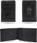 Dallas Stars Premium Black Leather Wallet, Front Pocket Magnetic Money Clip, Laser Engraved, Vegan