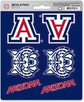 University of Arizona Wildcats 6-Piece Decal Sticker Set, 5x6 Inch Sheet, Gift for football fans for any hard surfaces around home, automotive, personal items