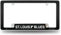 St Louis Blues Metal License Plate Frame Chrome Tag Cover Carbon Fiber Design 6x12 Inch