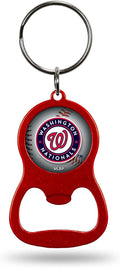 Washington Nationals Premium Solid Metal Bottle Opener Keychain, Key Ring, Team Color