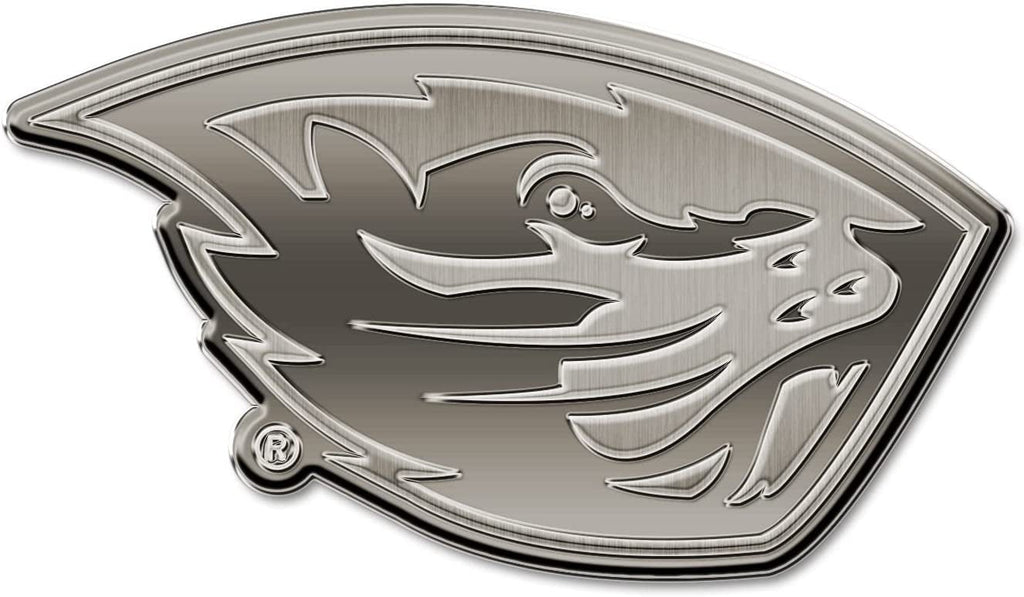 Oregon State University Beavers Solid Metal Auto Emblem Antique Nickel for Car/Truck/SUV