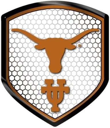 University of Texas Longhorns High Intensity Reflector, Shield Shape, Raised Decal Sticker, 2.5x3.5 Inch, Home or Auto, Full Adhesive Backing