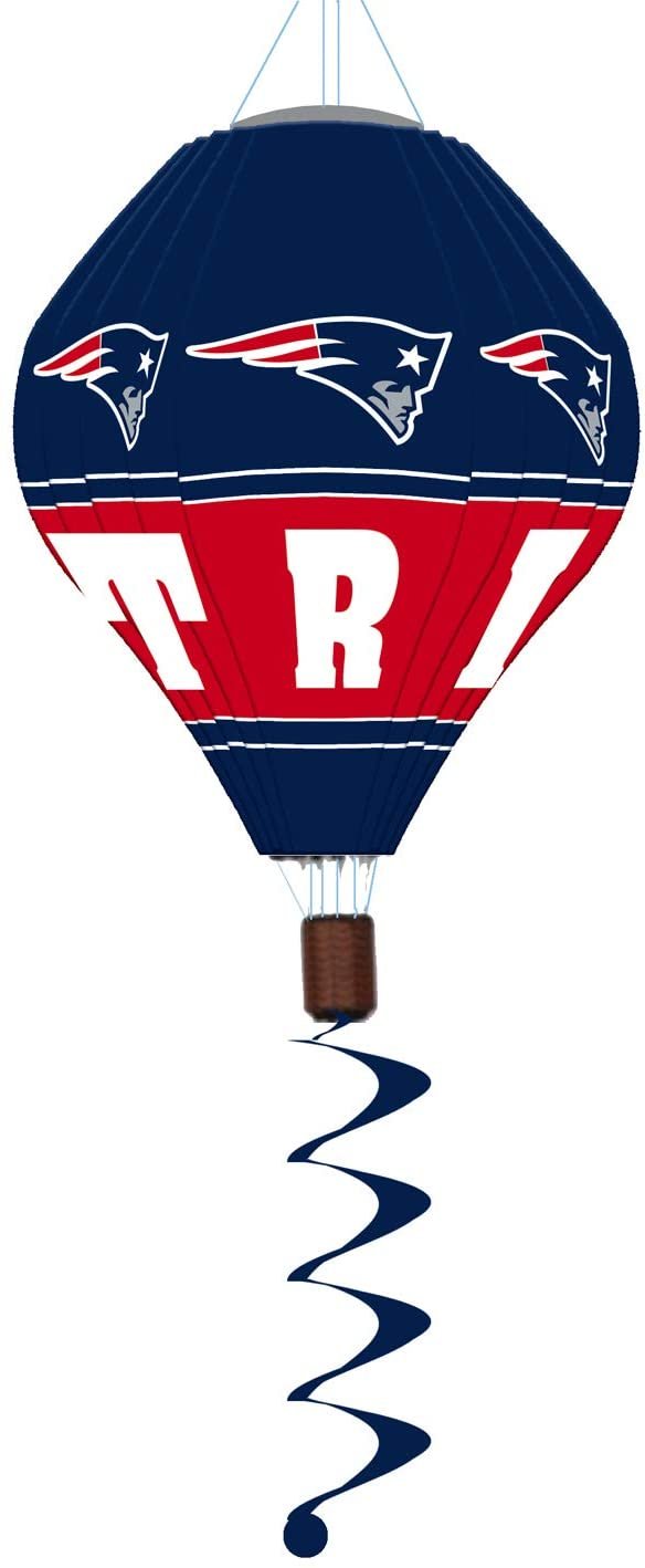 New England Patriots Outdoor Balloon Spinner Wind Flag, Hanging Design, 55x15x15 Inch